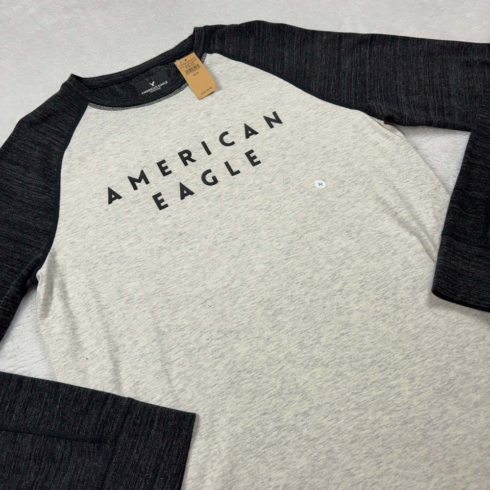 American Eagle Shirt Adult M Gray Long Sleeve Tagless Cotton Blend NWT